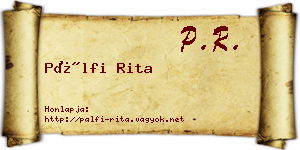 Pálfi Rita névjegykártya